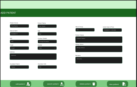 Screenshot of Hospital Management System