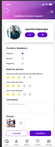 Screenshot of Workers App